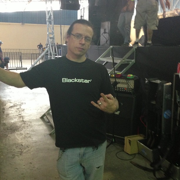 Back stage in San Salvador