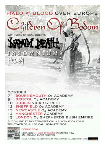 NAPALM DEATH and Children Of Bodom UK tour