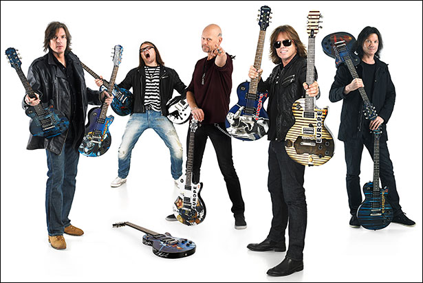 Europe: (L-R) – John Leven (bass), Mic Michaeli (keyboards), Ian Haugland (drums), Joey Tempest (vocals) John Norum (guitar)