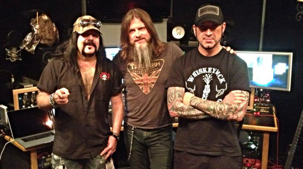 Hard at work: Hellyeah in the studio with Chenko 