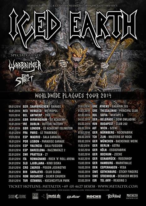 Iced Earth - tourdates 2014