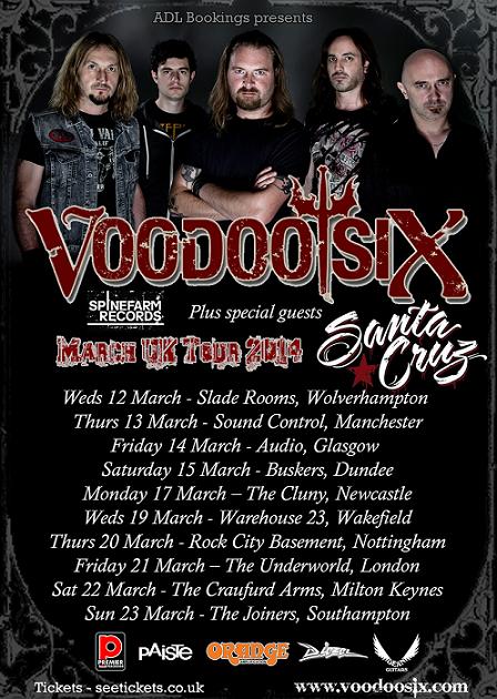 Voodoo Six UK Tour - March 2014