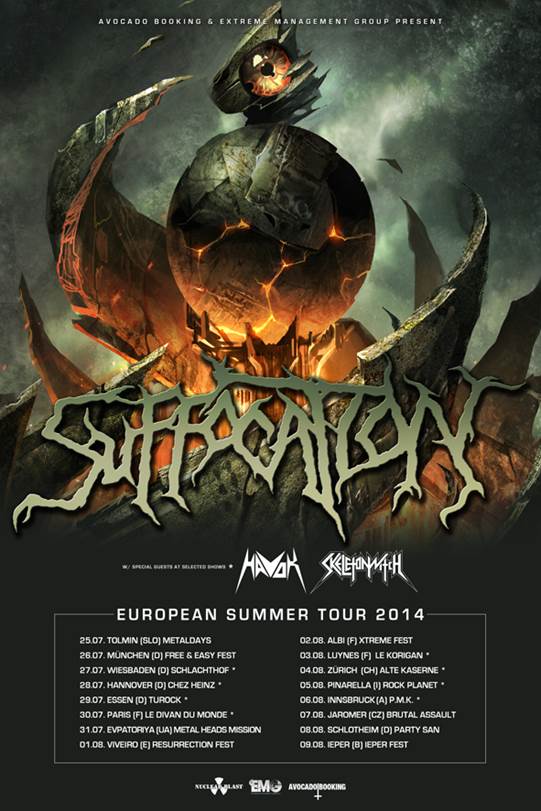 SUFFOCATION Europe Tour 2014 summer