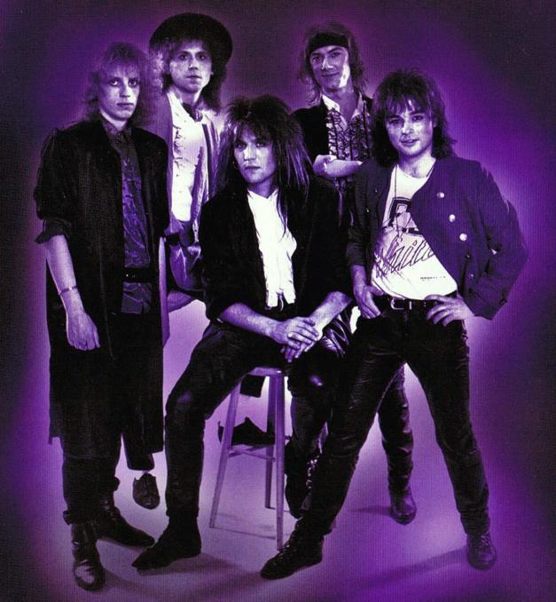 Johan, far right, with Silver Mountain  (photo from the 1988 album Roses and Champagne)