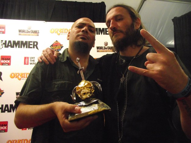 Abed Hathout (KHALAS), Kobi Farhi (ORPHANED LAND) Global Metal Act Golden God Winners 2014