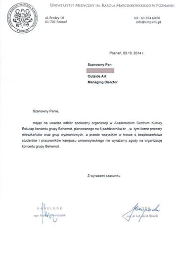 Behemoth show cancellation