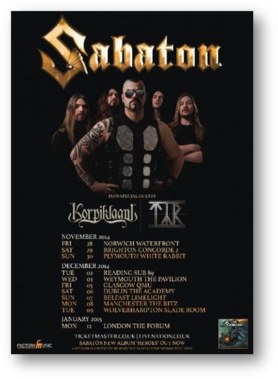Sabaton UK Tour