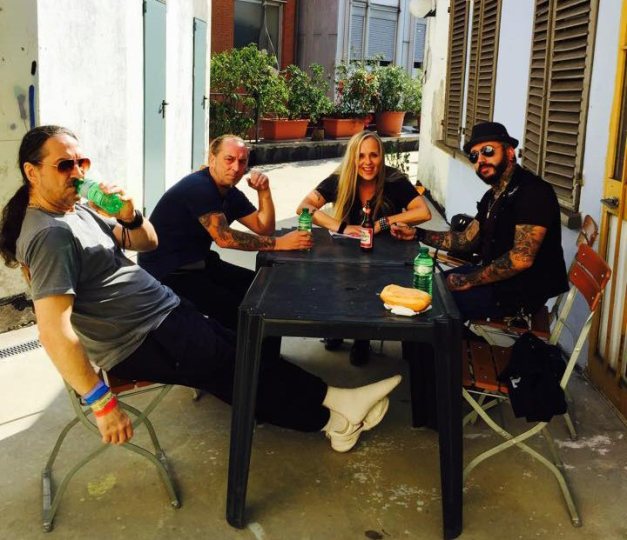 Christian Tallone, with Tarja, Mantas and Abaddon (The Demolition Man behind the camera)