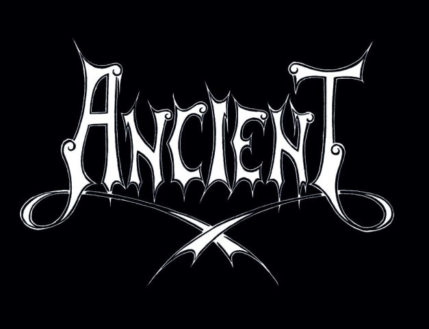 ancient logo white on black