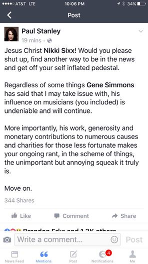 Paul Stanley tweet