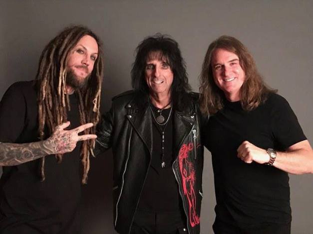 Photo: David Ellefson with Alice Cooper and Brian Head Welch (Korn) at DAYS of the DEAD