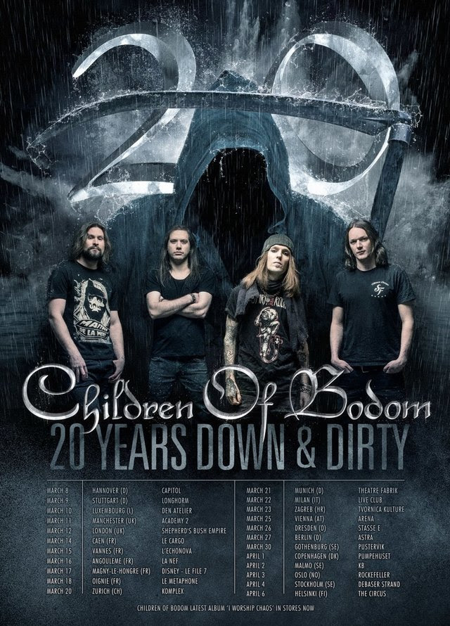 CHILDREN OF BODOM: Trailer For “20 Years Down And Dirty” Tour