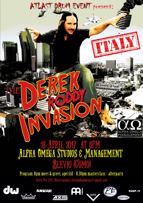 DEREK RODDY’s Italian Drum Clinic Tour Kicks Off At ALPHA OMEGA Studios ...