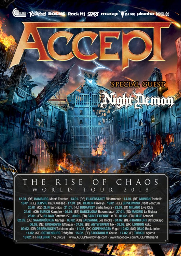 Accept Night Demon European Tour 2018