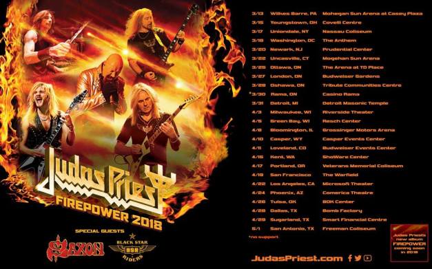 Judas Priest North American Tour 2018
