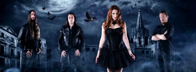 Against the background of a Gothic castle