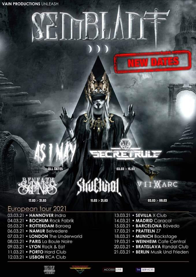 BENEATH MY SINS-SEMBLANT-rescheduled-euro-tour
